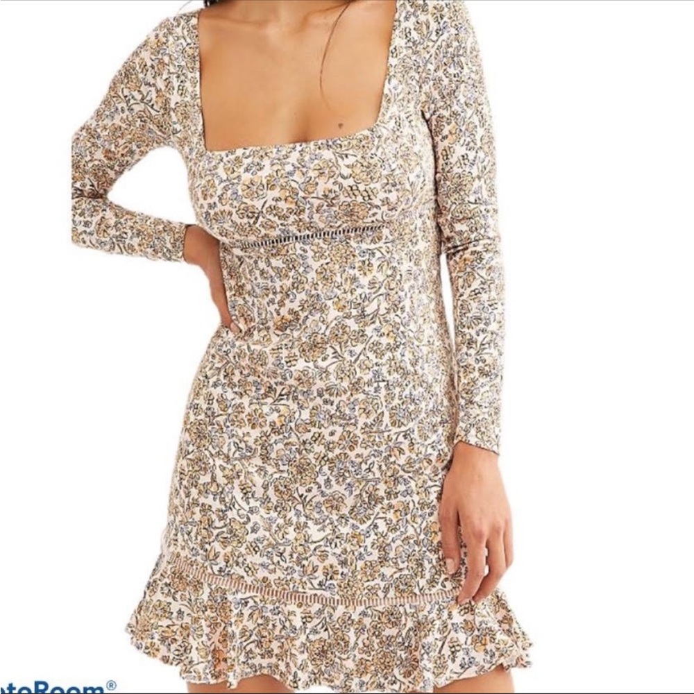 NWOT Free People Boheme Floral Long Sleeve Mini Dress